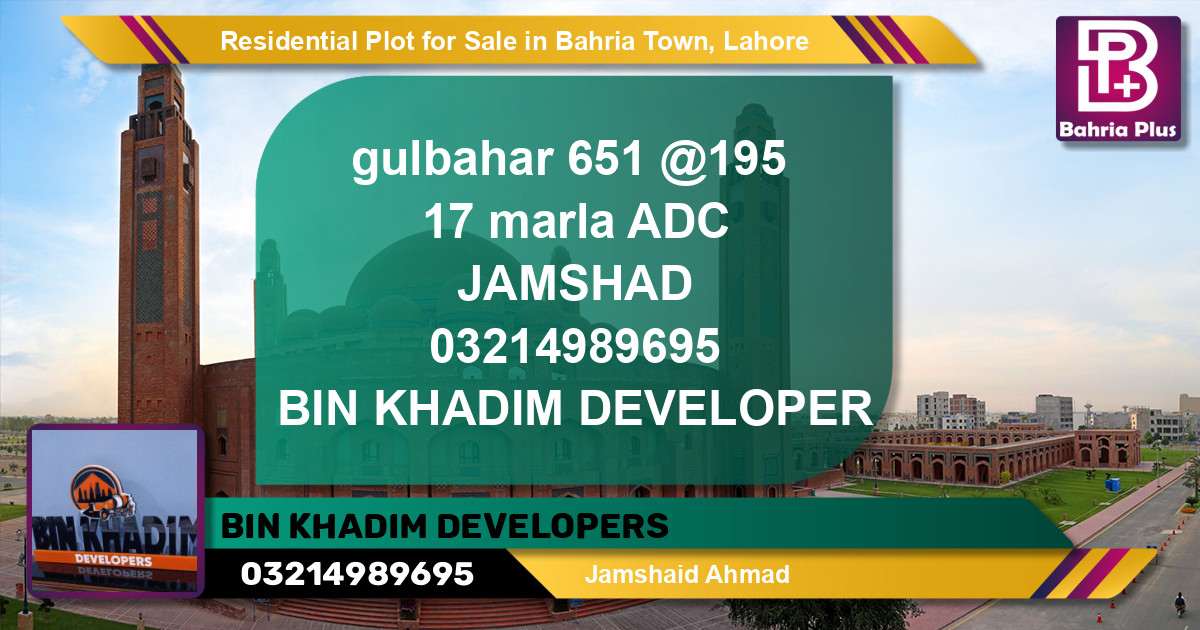 Residential Plot for Sale in Bahria Town, Lahore - (BP-129650)