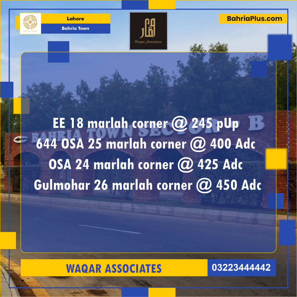 Residential Plot for Sale in Bahria Town, Lahore - (BP-129687)