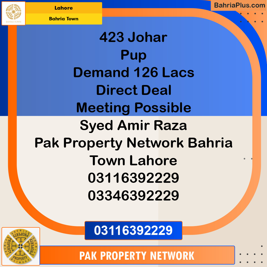 Residential Plot for Sale in Bahria Town, Lahore - (BP-129697)