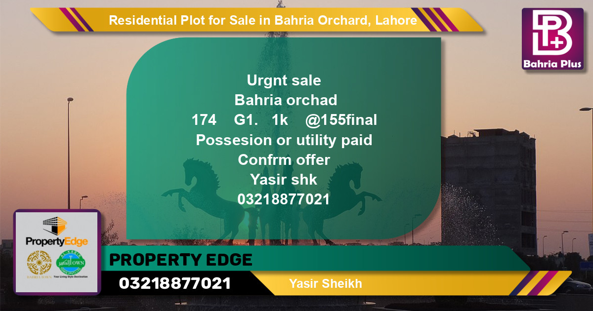 Residential Plot for Sale in Bahria Orchard, Lahore - (BP-129706)