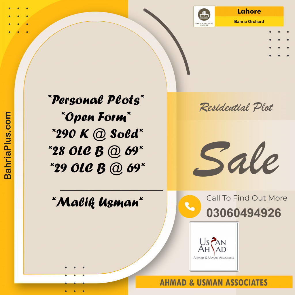 Residential Plot for Sale in Phase 2 - K Block -  Bahria Orchard, Lahore - (BP-129762)