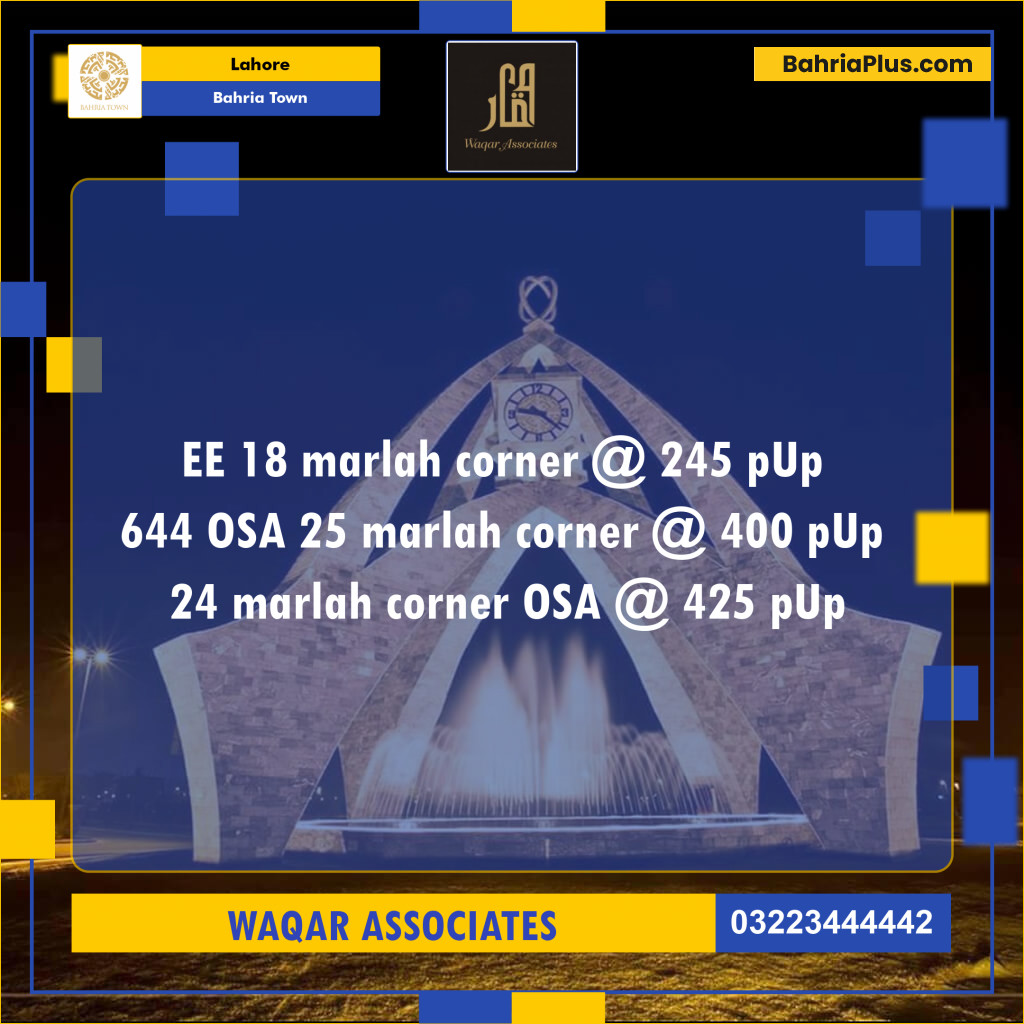 Residential Plot for Sale in Bahria Town, Lahore - (BP-129775)