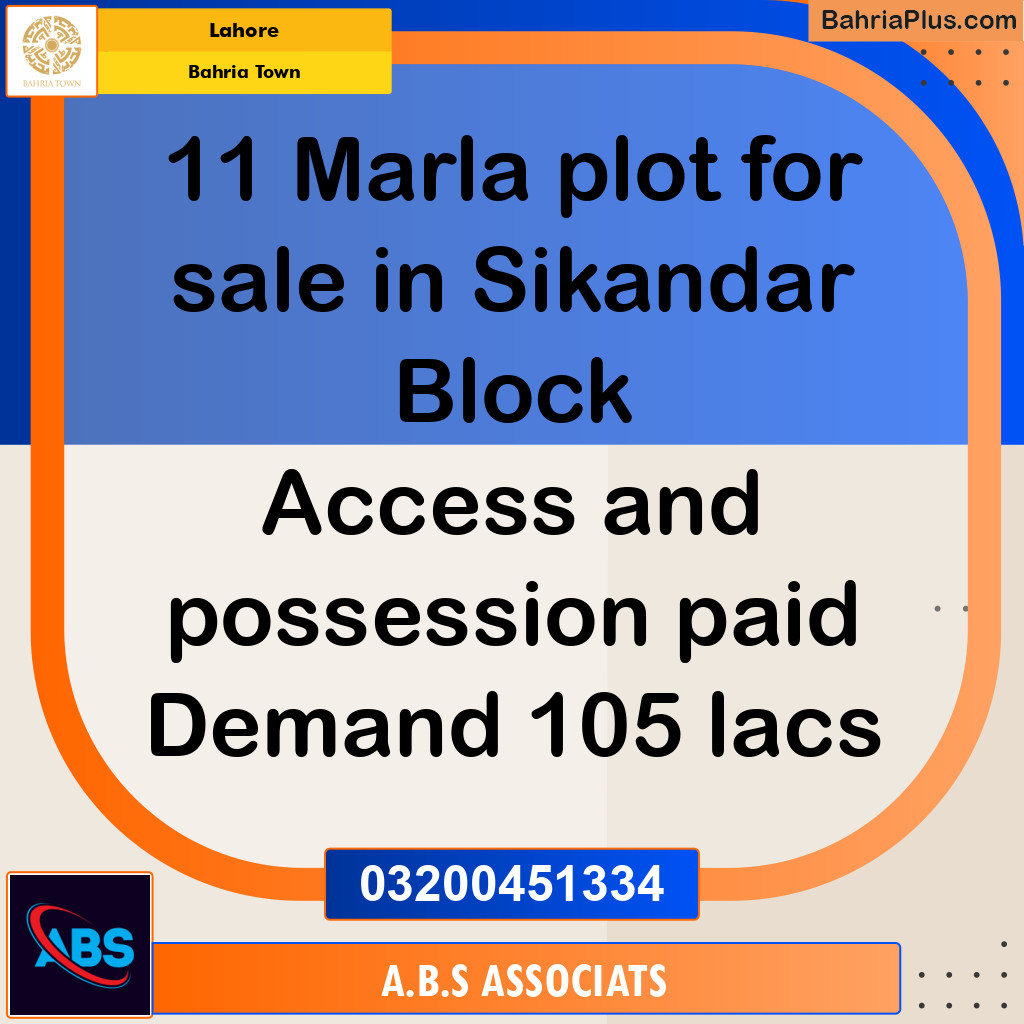 Residential Plot for Sale in Bahria Town, Lahore - (BP-129789)