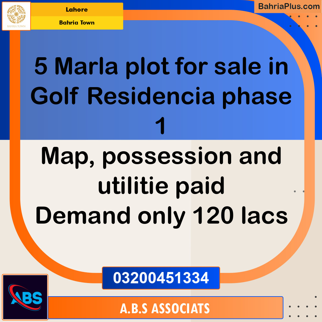 Residential Plot for Sale in Bahria Town, Lahore - (BP-129794)