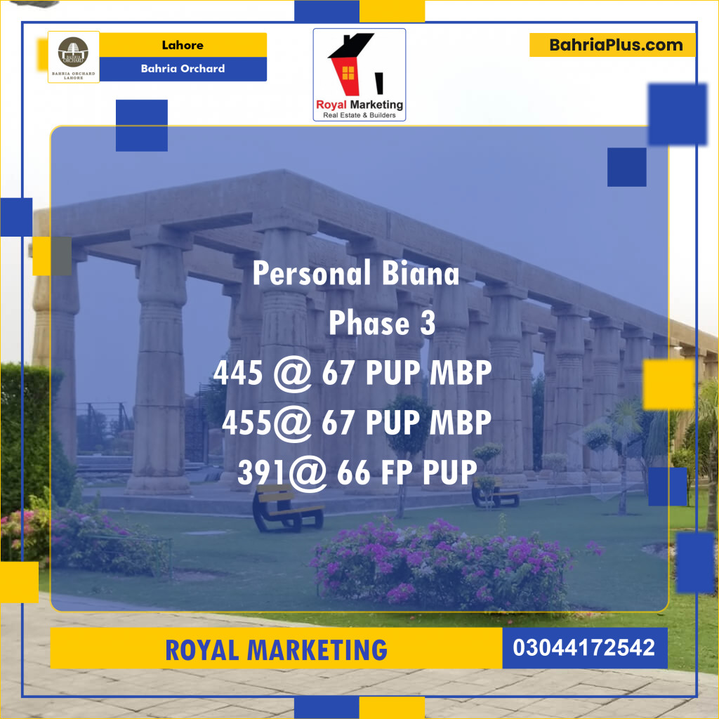 Residential Plot for Sale in Bahria Orchard, Lahore - (BP-129818)