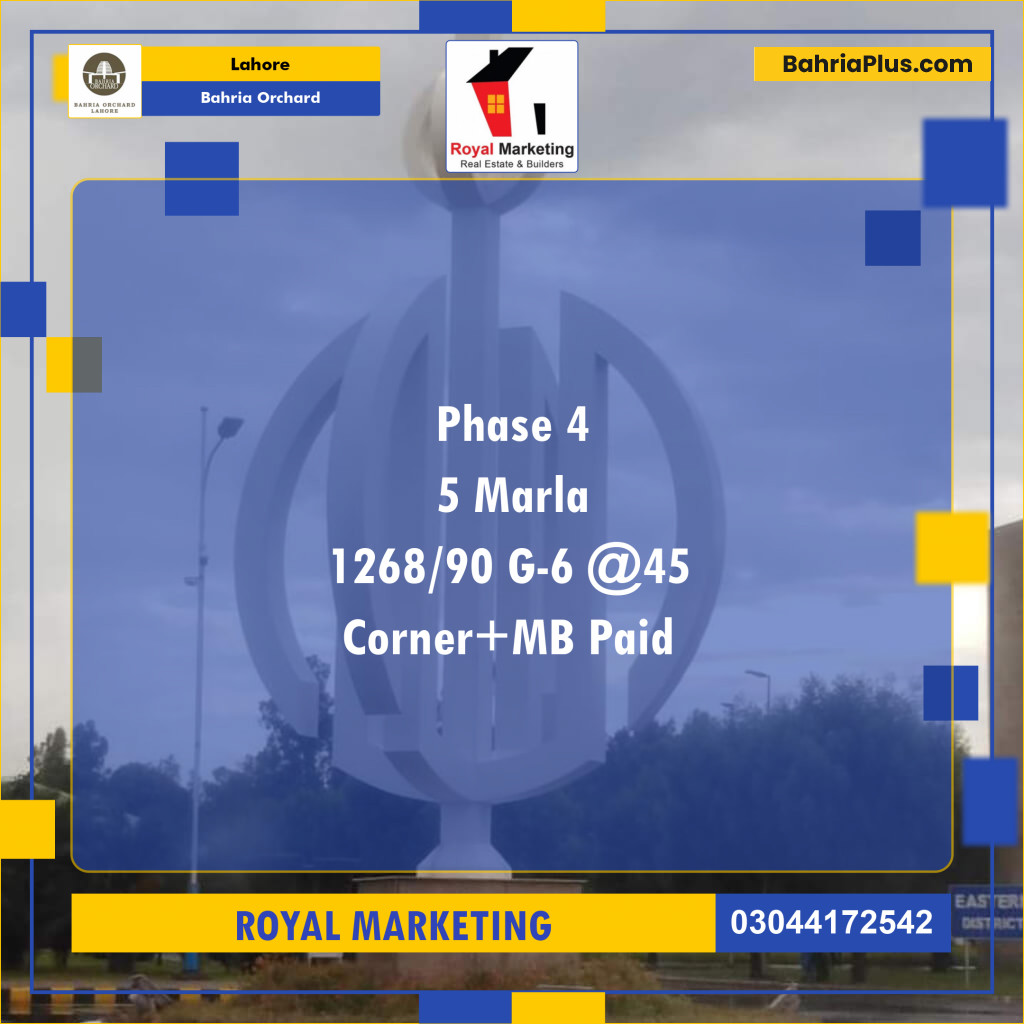 Residential Plot for Sale in Bahria Orchard, Lahore - (BP-129826)