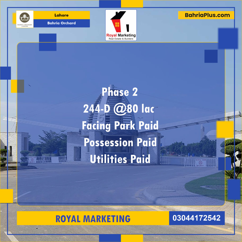 Residential Plot for Sale in Bahria Orchard, Lahore - (BP-129839)