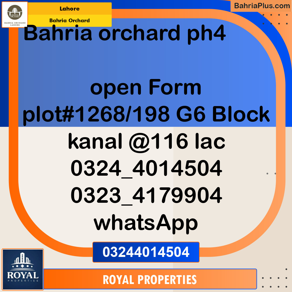 Residential Plot for Sale in Bahria Orchard, Lahore - (BP-129869)