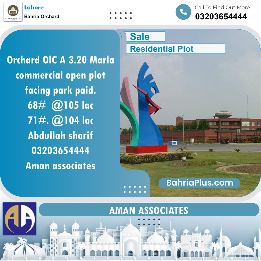 Residential Plot for Sale in Bahria Orchard, Lahore - (BP-129912)