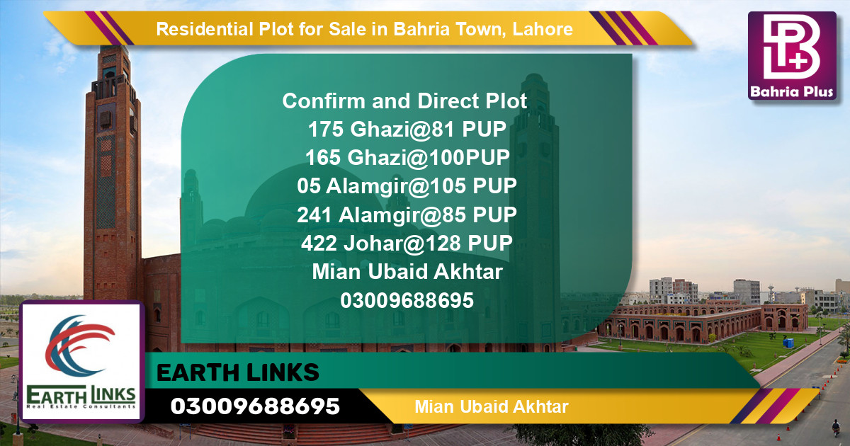 Residential Plot for Sale in Bahria Town, Lahore - (BP-129913)