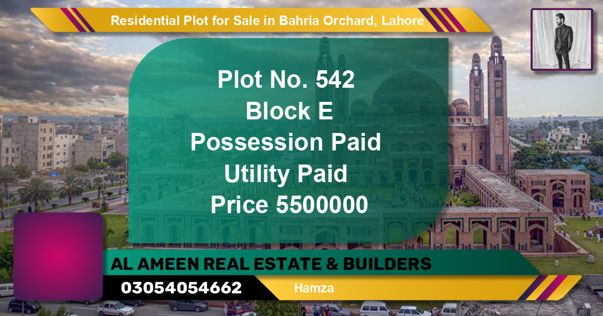 Residential Plot for Sale in Bahria Orchard, Lahore - (BP-129929)