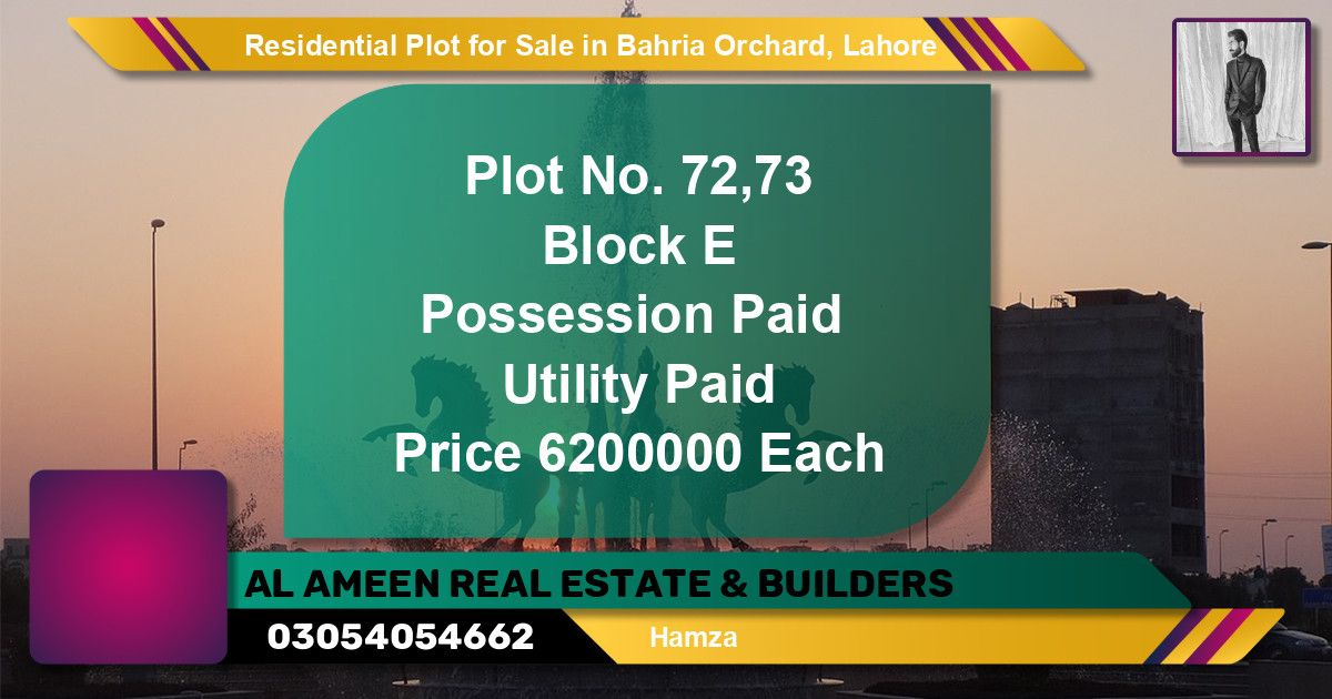 Residential Plot for Sale in Bahria Orchard, Lahore - (BP-129932)