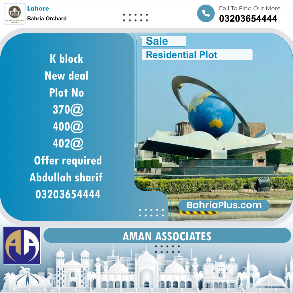 Residential Plot for Sale in Bahria Orchard, Lahore - (BP-129959)