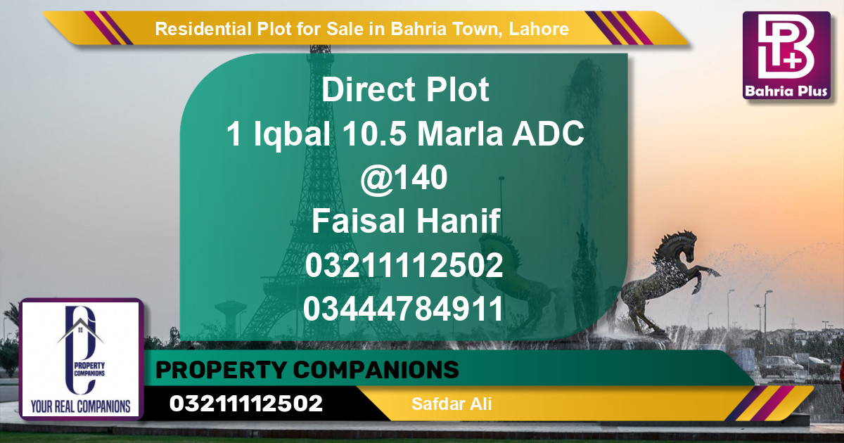 Residential Plot for Sale in Sector E - Iqbal Block -  Bahria Town, Lahore - (BP-129995)