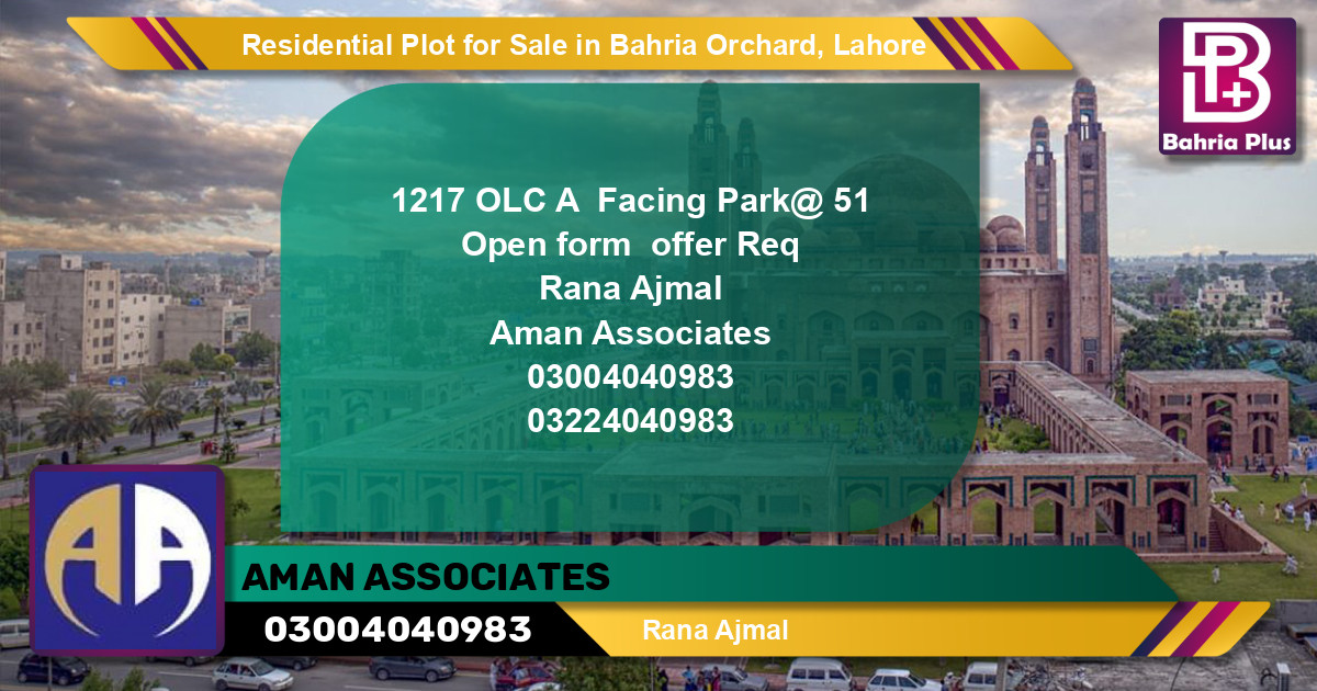 Residential Plot for Sale in OLC-A Block - Bahria Orchard, Lahore - (BP-130041)