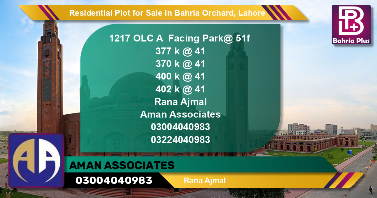 Residential Plot for Sale in OLC-A Block -  Bahria Orchard, Lahore - (BP-130050)