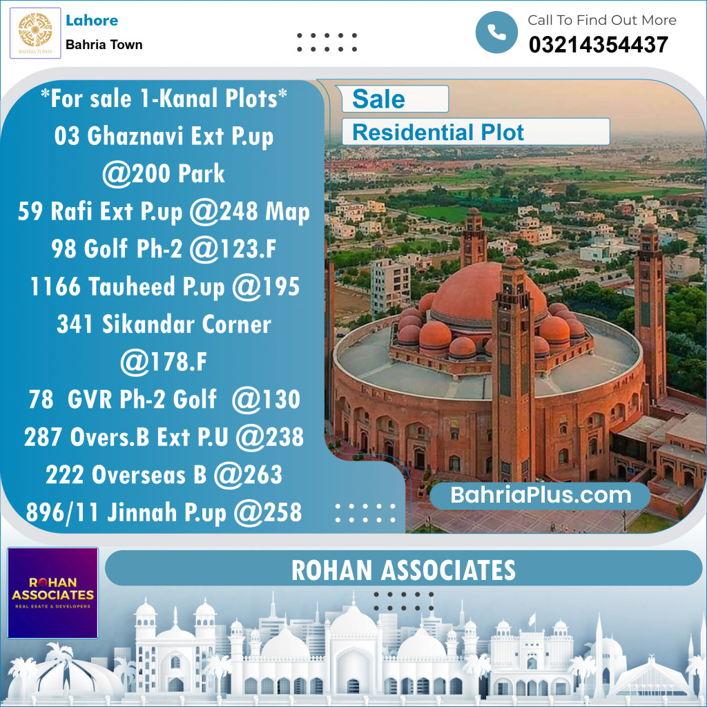 Residential Plot for Sale in Bahria Town, Lahore - (BP-130083)