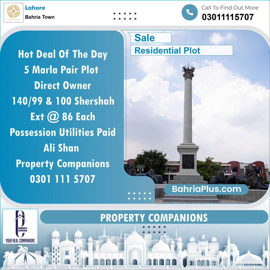 Residential Plot for Sale in Bahria Town, Lahore - (BP-130099)