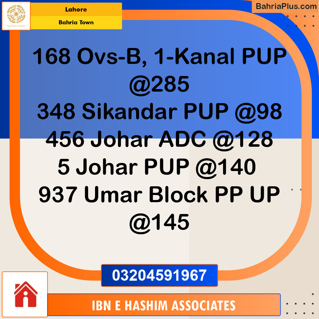 Residential Plot for Sale in Bahria Town, Lahore - (BP-130100)