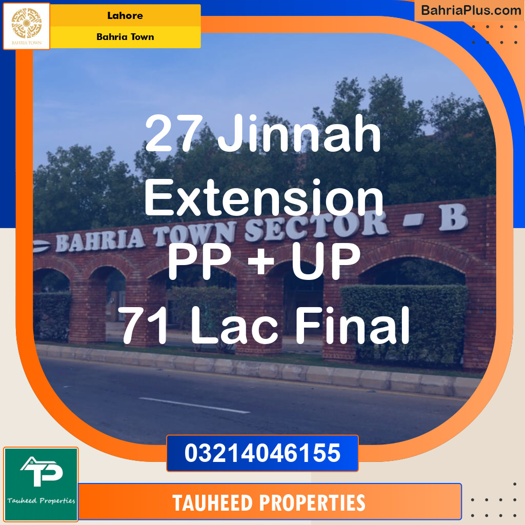 Residential Plot for Sale in Bahria Town, Lahore - (BP-130131)
