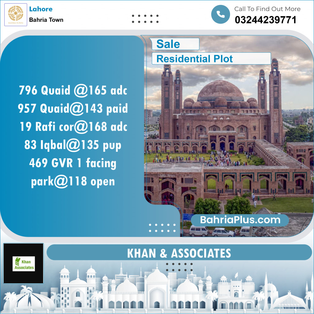 Residential Plot for Sale in Bahria Town, Lahore - (BP-130143)