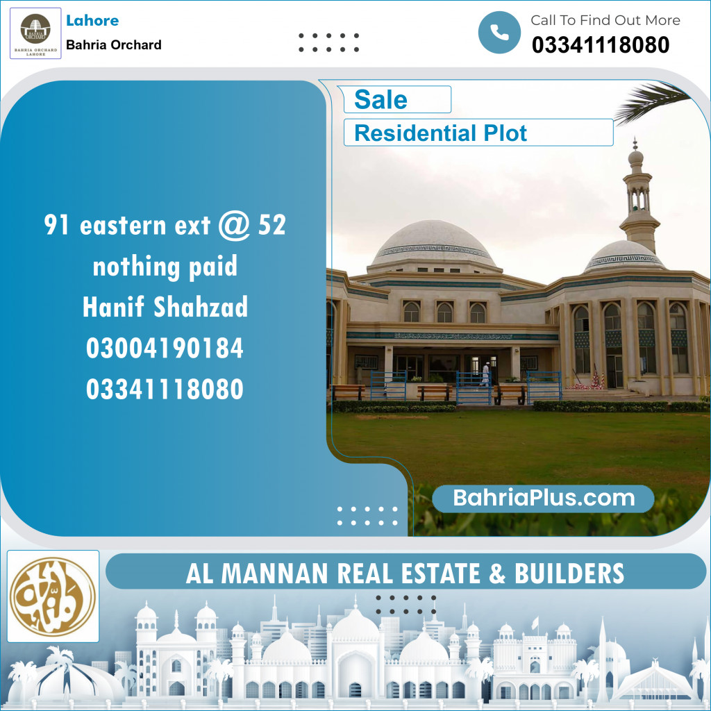 Residential Plot for Sale in Bahria Orchard, Lahore - (BP-130195)