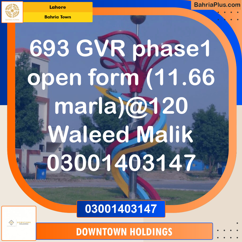 Residential Plot for Sale in Bahria Town, Lahore - (BP-130196)