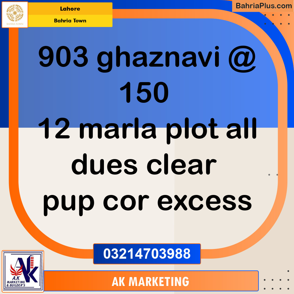Residential Plot for Sale in Bahria Town, Lahore - (BP-130206)
