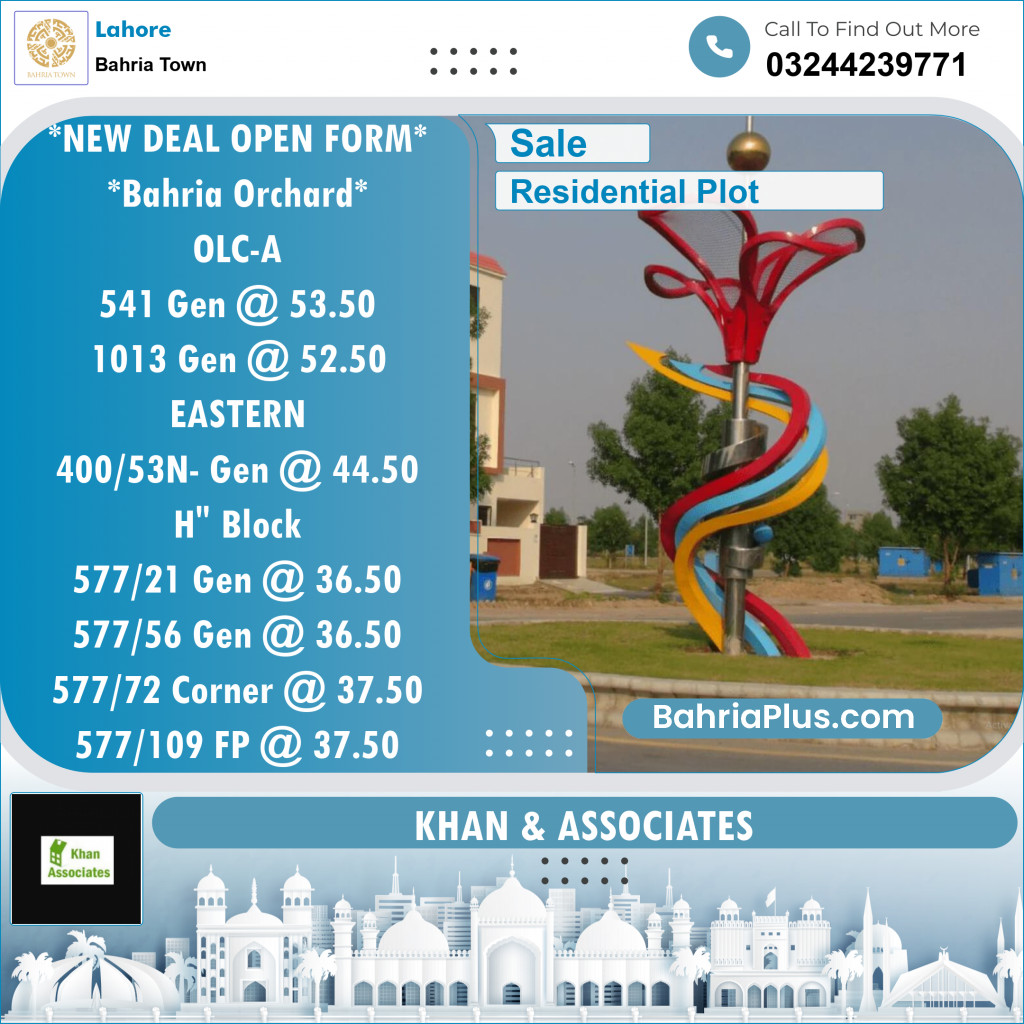 Residential Plot for Sale in Bahria Town, Lahore - (BP-130211)