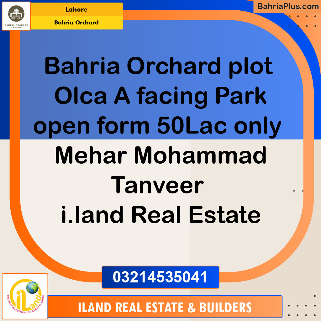 Residential Plot for Sale in Bahria Orchard, Lahore - (BP-130260)