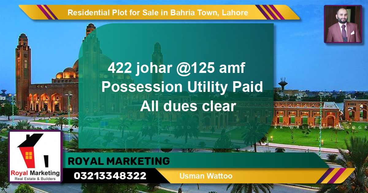 Residential Plot for Sale in Bahria Town, Lahore - (BP-130267)