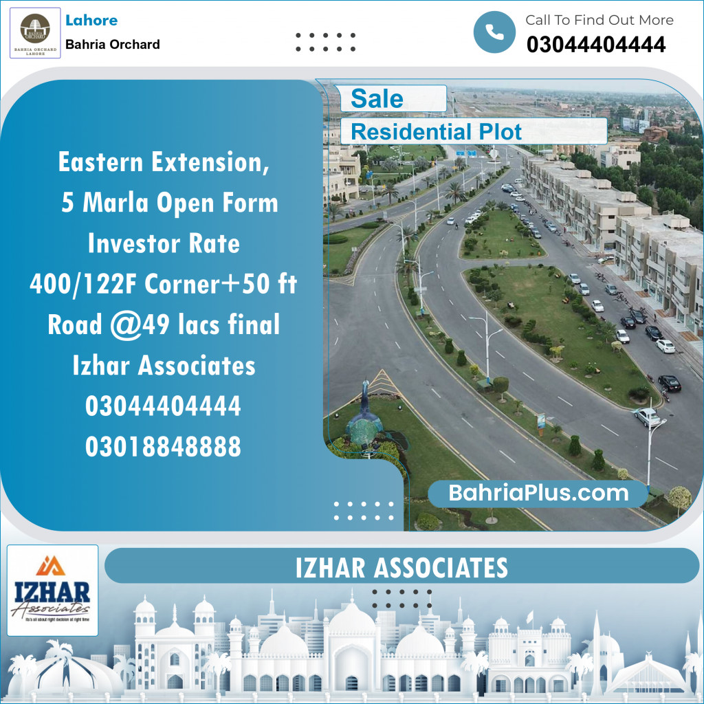 Residential Plot for Sale in Bahria Orchard, Lahore - (BP-130316)