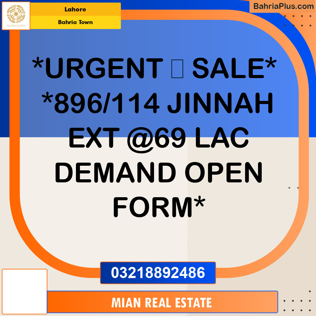 Residential Plot for Sale in Bahria Town, Lahore - (BP-130333)