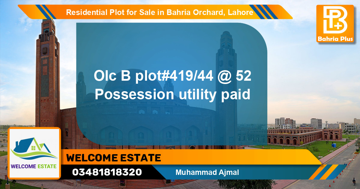 Residential Plot for Sale in Bahria Orchard, Lahore - (BP-130377)