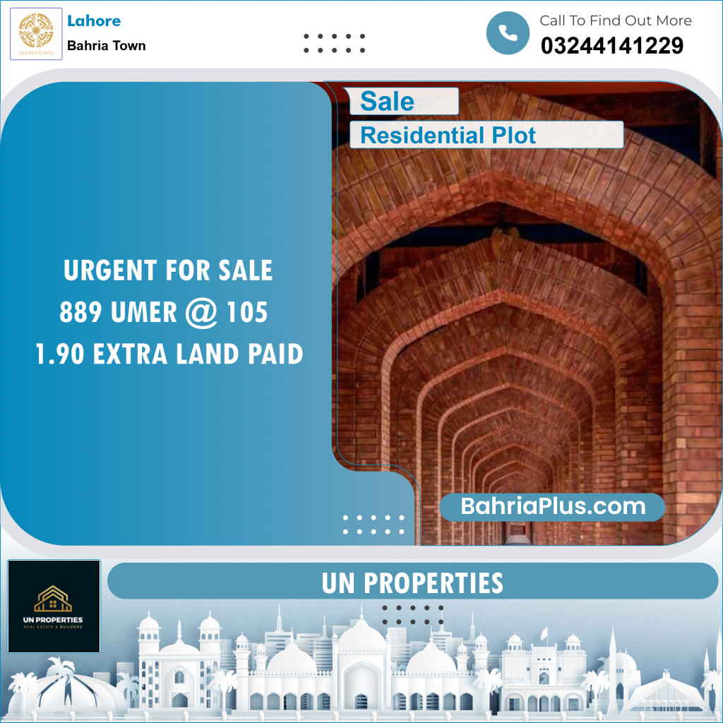 Residential Plot for Sale in Bahria Town, Lahore - (BP-130413)