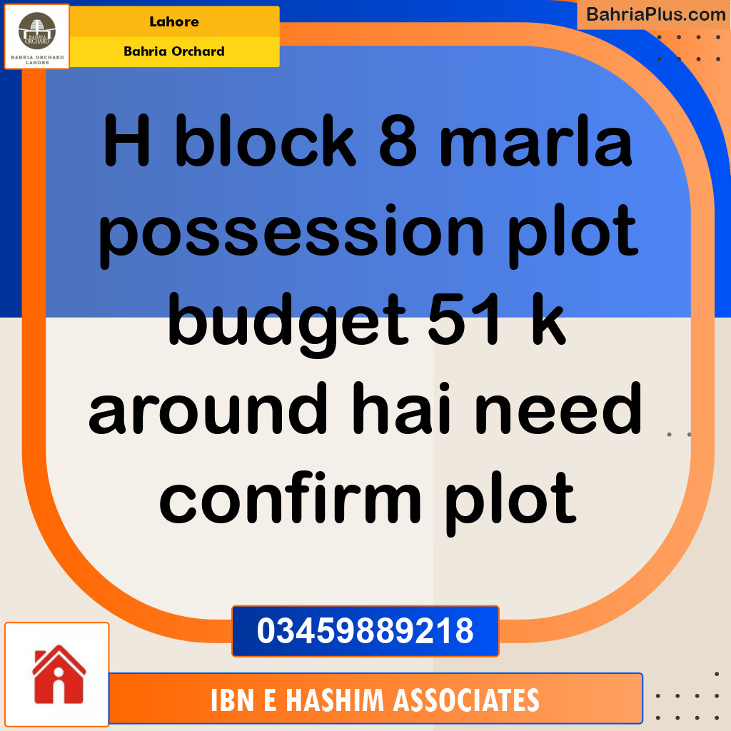 Residential Plot for Sale in Bahria Orchard, Lahore - (BP-130417)