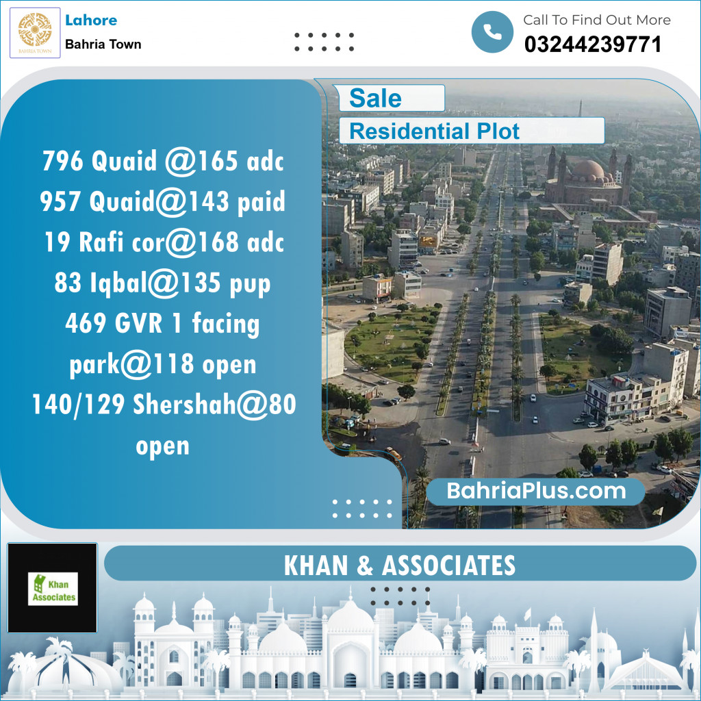 Residential Plot for Sale in Bahria Town, Lahore - (BP-130428)