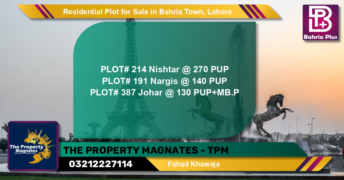 Residential Plot for Sale in Bahria Town, Lahore - (BP-130505)