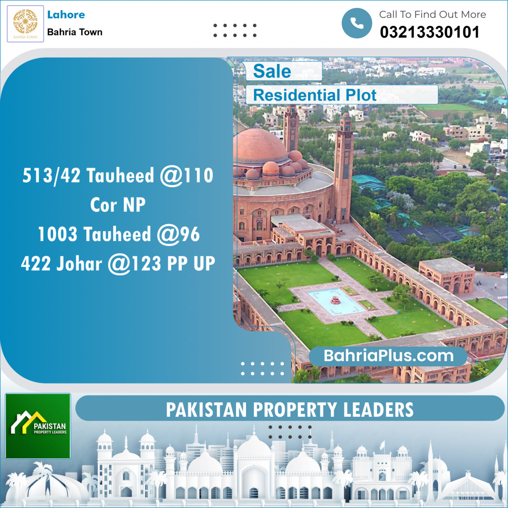 Residential Plot for Sale in Bahria Town, Lahore - (BP-130570)