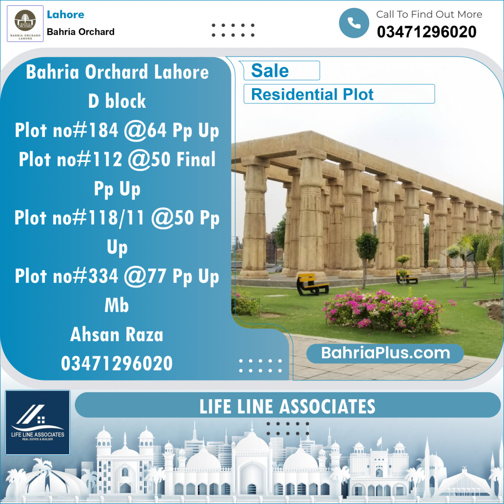 Residential Plot for Sale in Bahria Orchard, Lahore - (BP-130594)