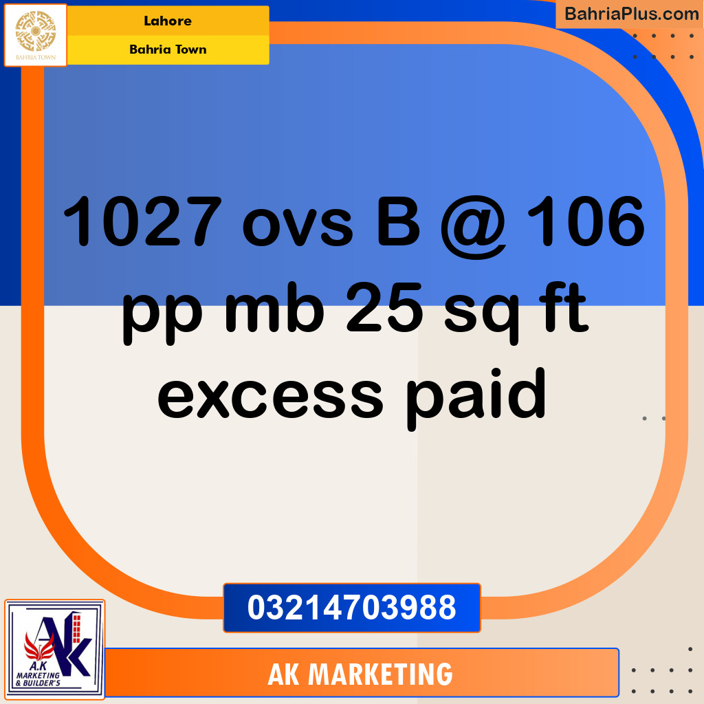 Residential Plot for Sale in Bahria Town, Lahore - (BP-130612)