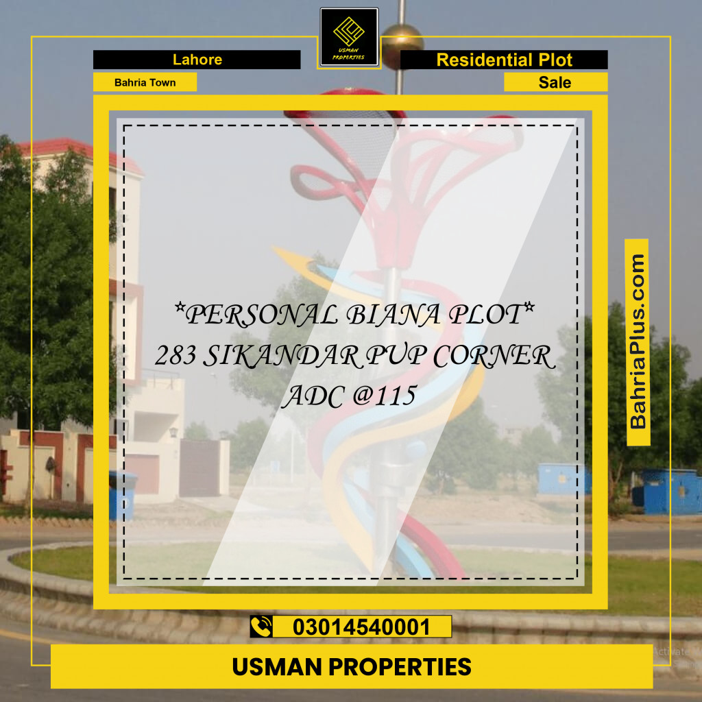 Residential Plot for Sale in Bahria Town, Lahore - (BP-130709)