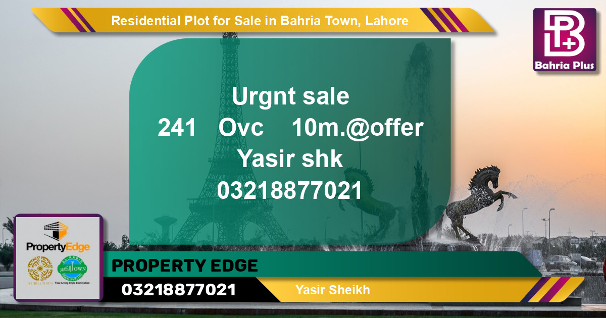 Residential Plot for Sale in Bahria Town, Lahore - (BP-130714)