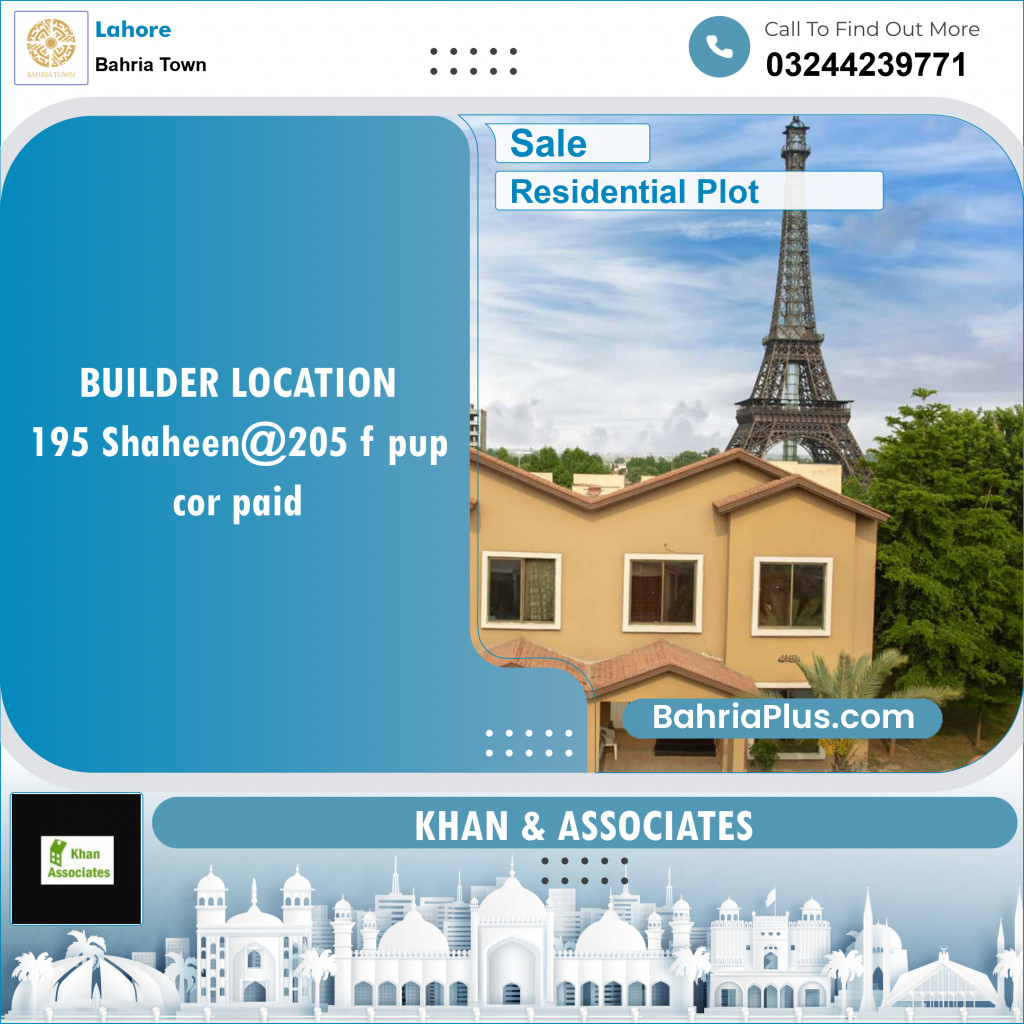 Residential Plot for Sale in Bahria Town, Lahore - (BP-130743)