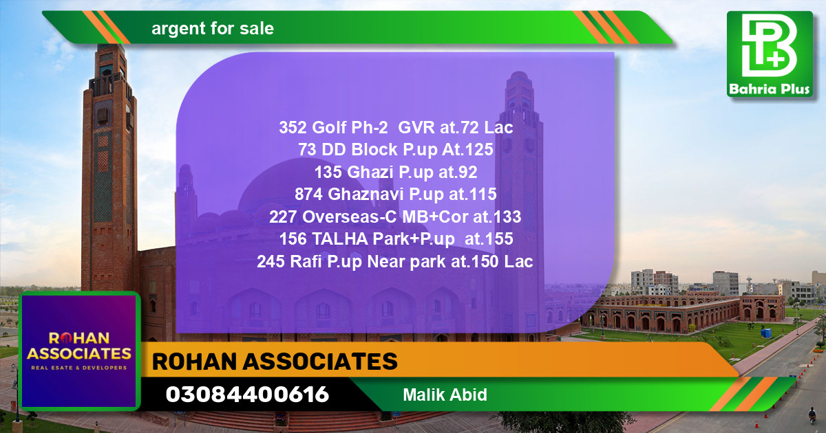 Residential Plot for Sale in Bahria Town, Lahore - (BP-130747)