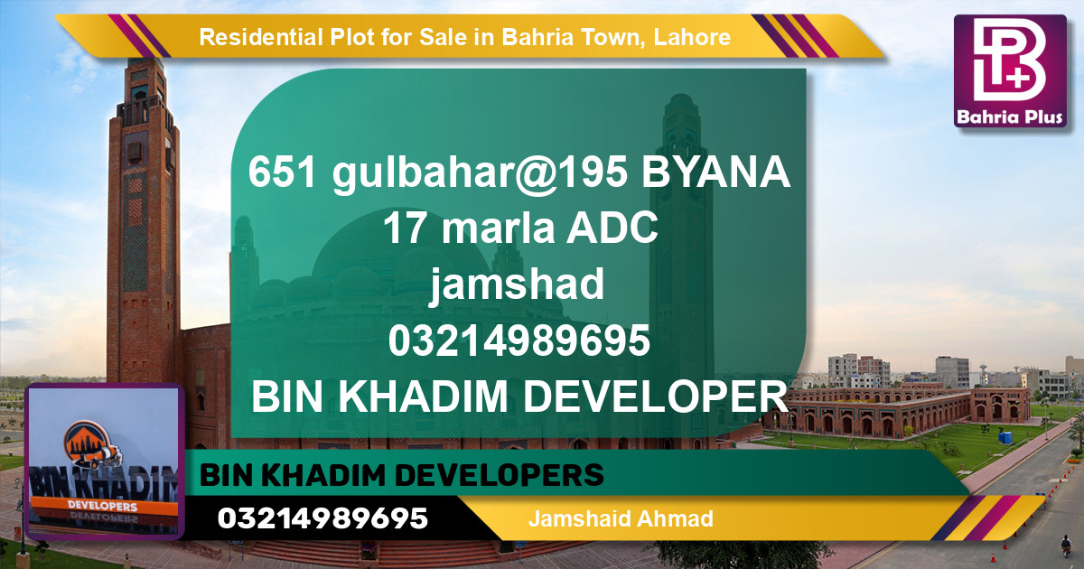 Residential Plot for Sale in Bahria Town, Lahore - (BP-130863)