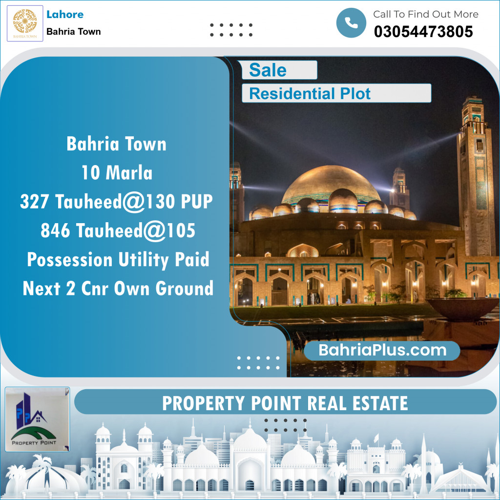 Residential Plot for Sale in Bahria Town, Lahore - (BP-130873)