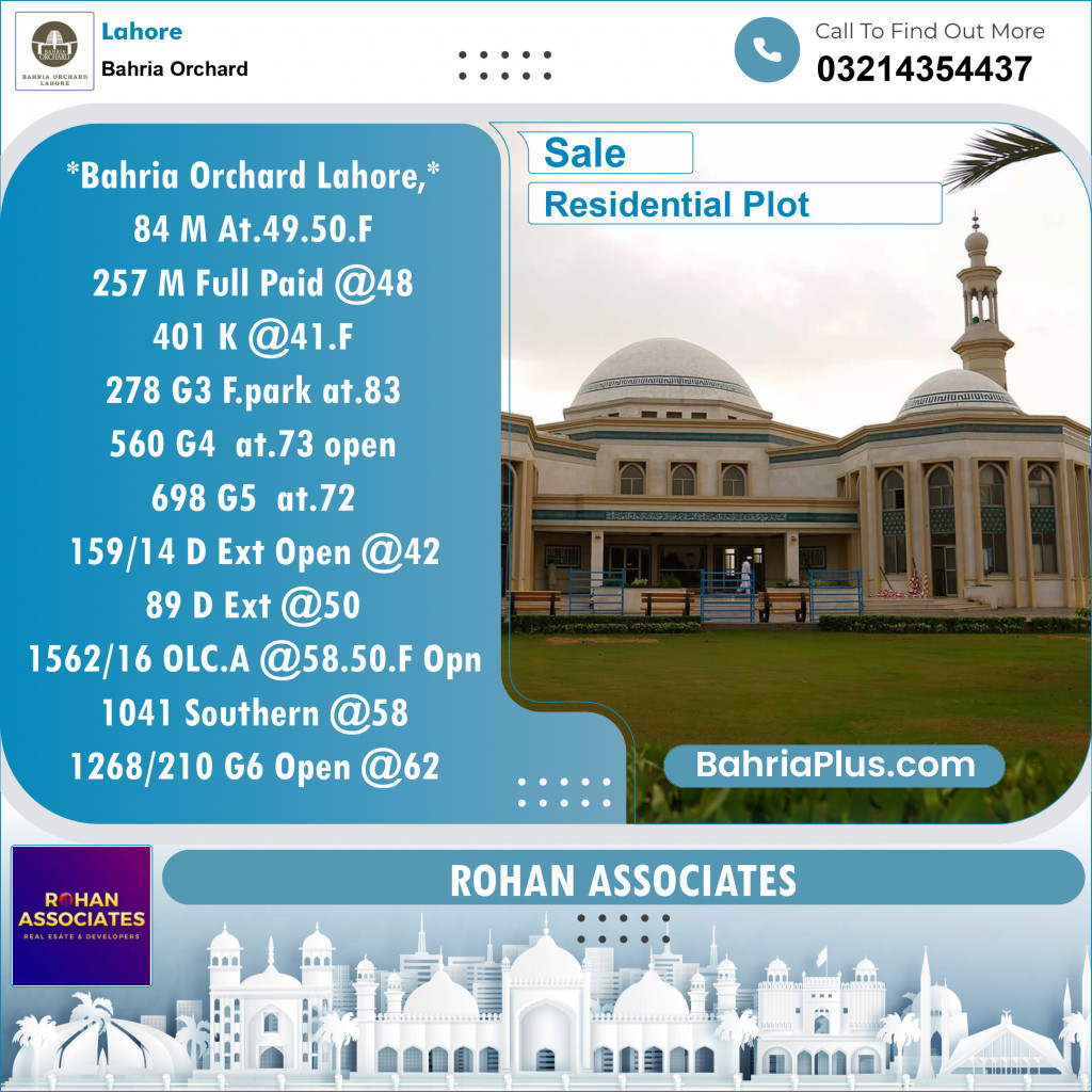 Residential Plot for Sale in Bahria Orchard, Lahore - (BP-130898)
