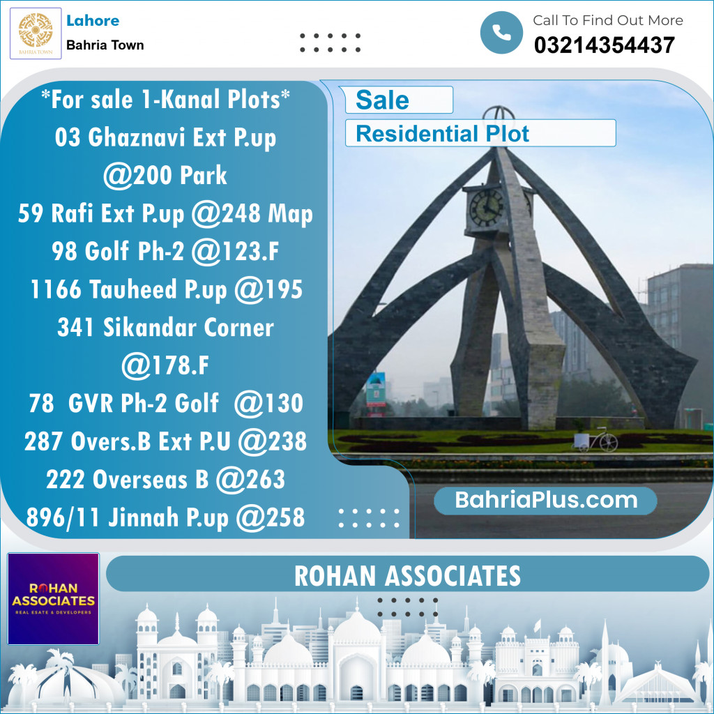 Residential Plot for Sale in Bahria Town, Lahore - (BP-130899)