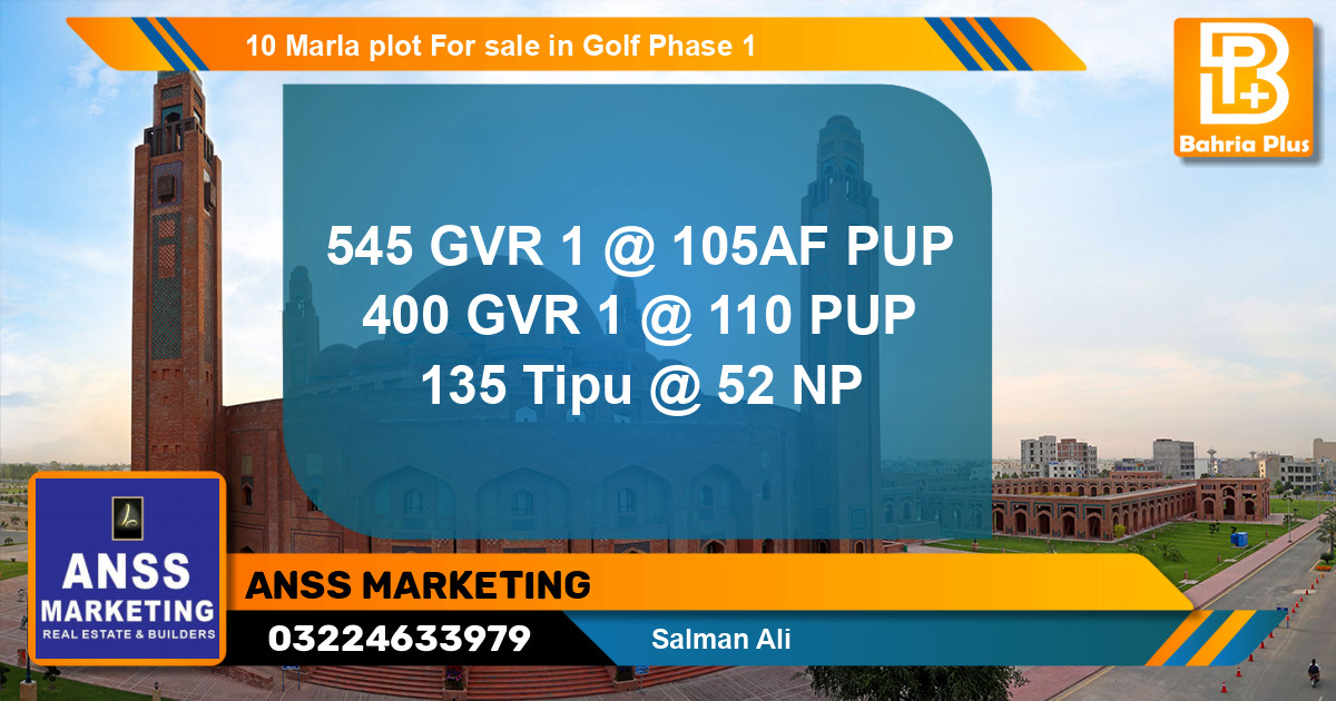 Residential Plot for Sale in Bahria Town, Lahore - (BP-130902)
